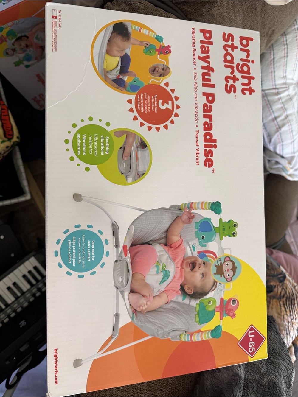 Bright Starts Playful Paradise Baby Bouncer - Multi-Color Never used